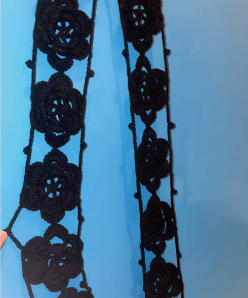 Flower Motif Crochet Scarf